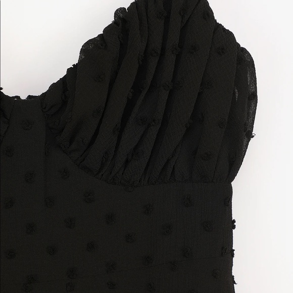 NWT Lulus Black Swiss Dot Mini Dress - Picture 8 of 11